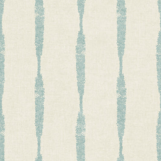 Soft Blue Textured Distressed Stripes on Cream Wallpaper⁠