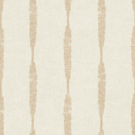 Warm Beige Textured Distressed Stripes on Creamy White Wallpaper⁠