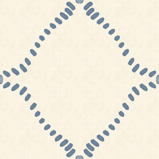 Beachy Boho Costal Slate Blue Dotted Lattice Wallpaper⁠