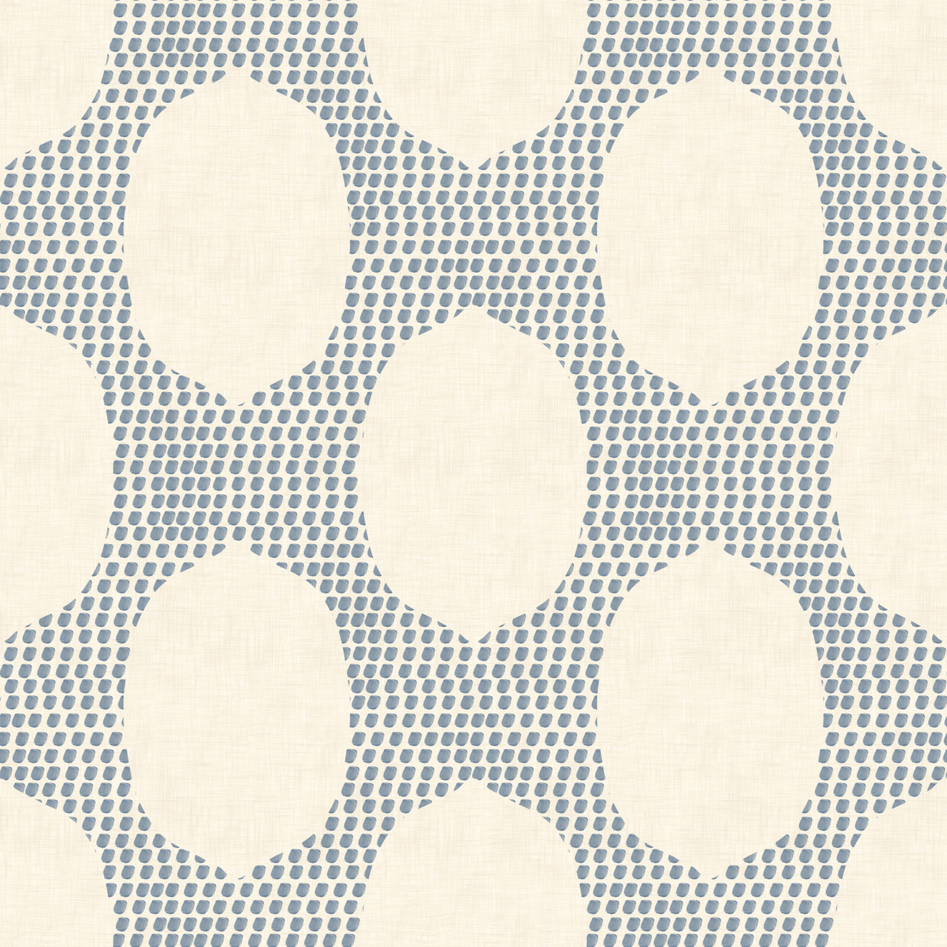 Beachy Boho Slate Blue Mosaic Wallpaper⁠