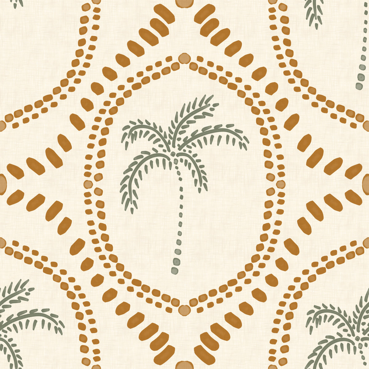 Beachy Boho Palm Oasis Golden Wallpaper⁠ in your room