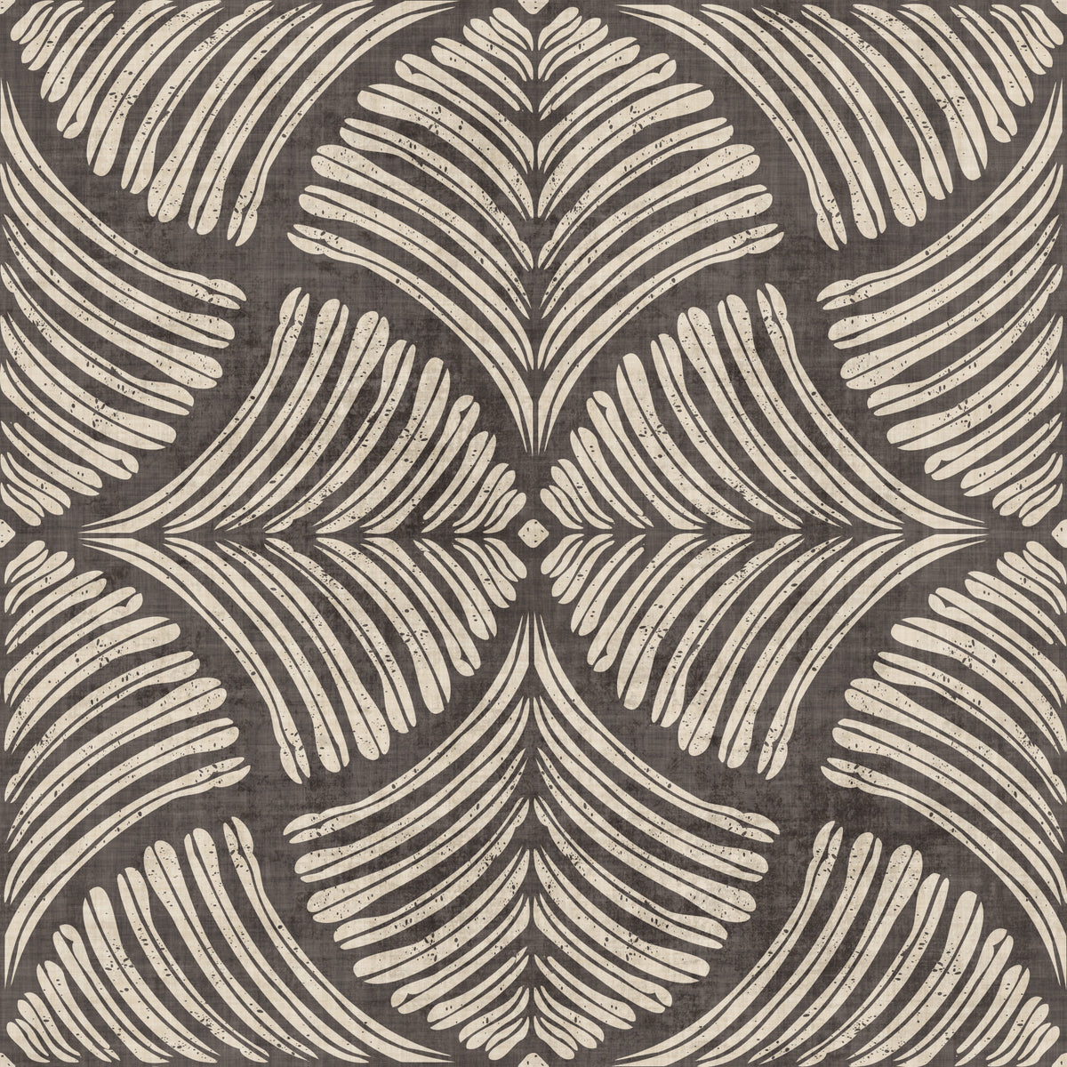 Charcoal Brown Textured Scallops Fan Japandi  Wallpaper⁠ in your room