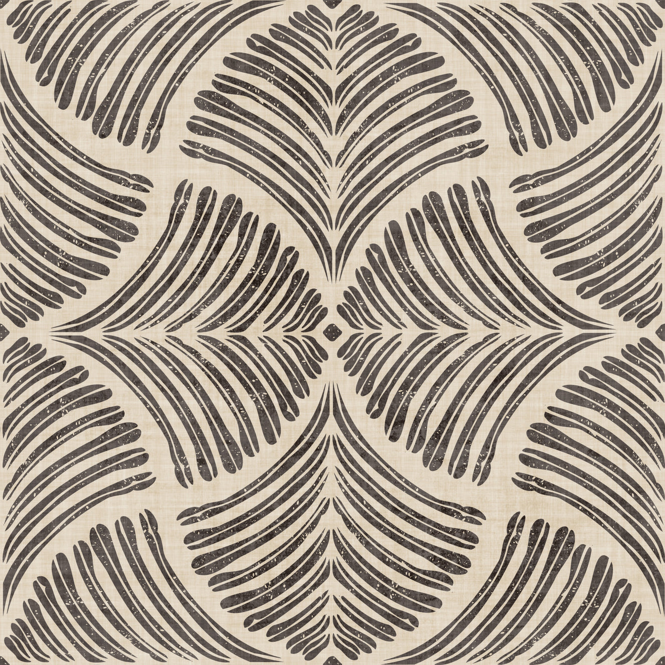 Dark Brown Textured Scallops Fan Japandi Minimalist Wallpaper⁠