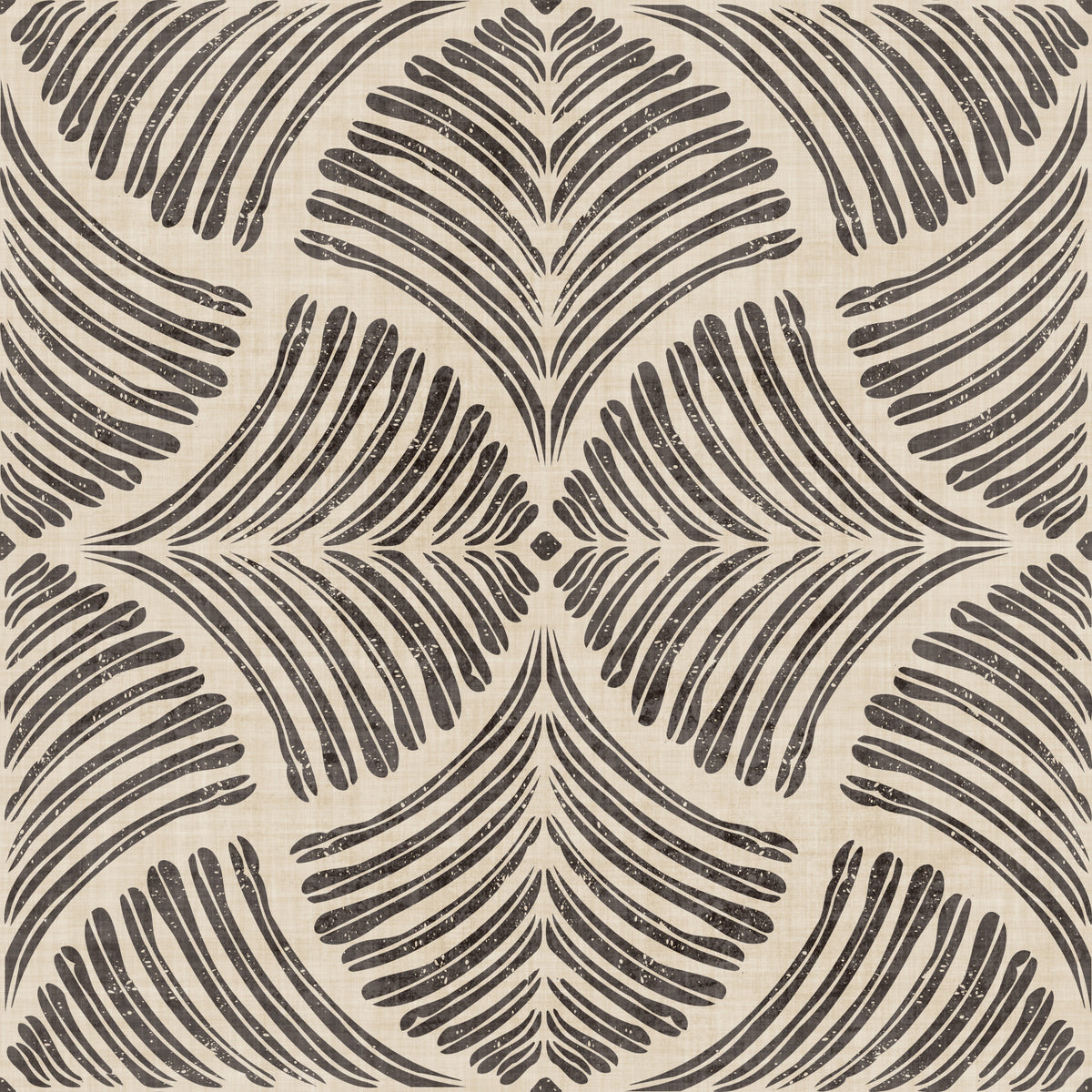 Dark Brown Textured Scallops Fan Japandi Minimalist Wallpaper⁠ in your room