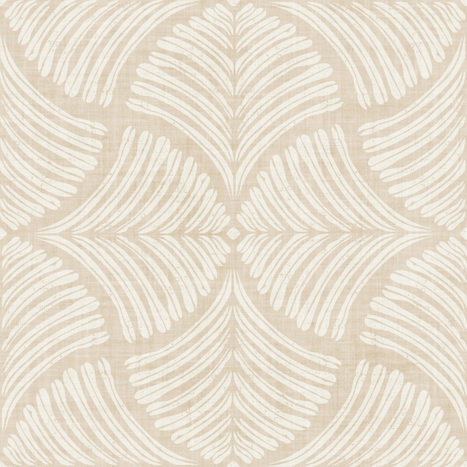 Warm Cream Textured Scallops Fan Japandi Minimalist Wallpaper⁠