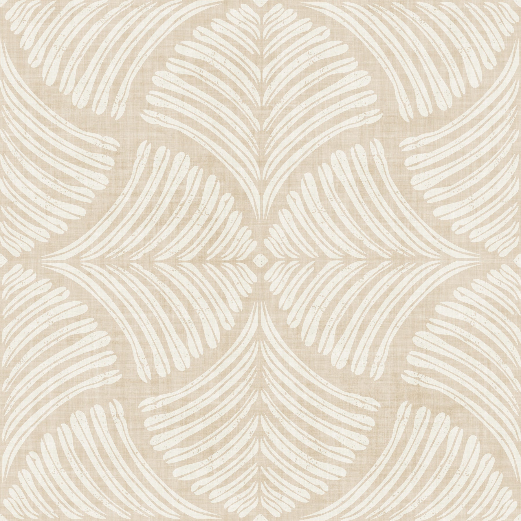 Warm Cream Textured Scallops Fan Japandi Minimalist Wallpaper⁠