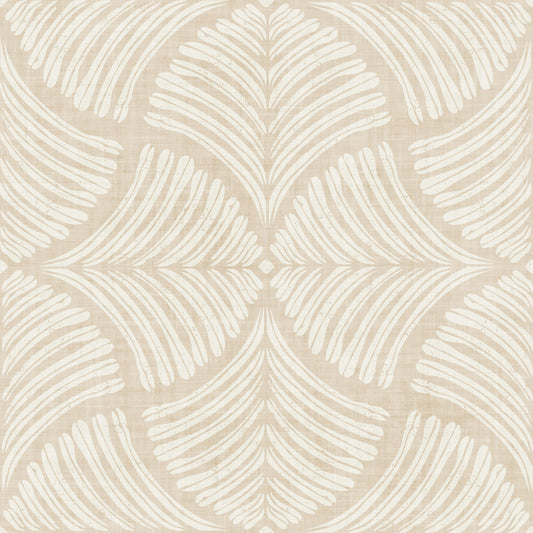 Warm Cream Textured Scallops Fan Japandi Minimalist Wallpaper⁠
