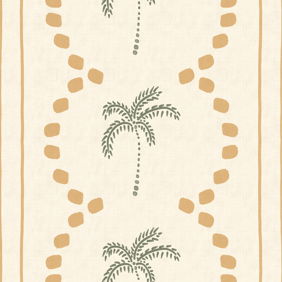 Tropical Palm Deco Stripes Sand Wallpaper⁠ in your room — zoomed