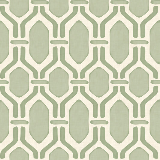 Art Deco Trellis Coastal Green Wallpaper⁠
