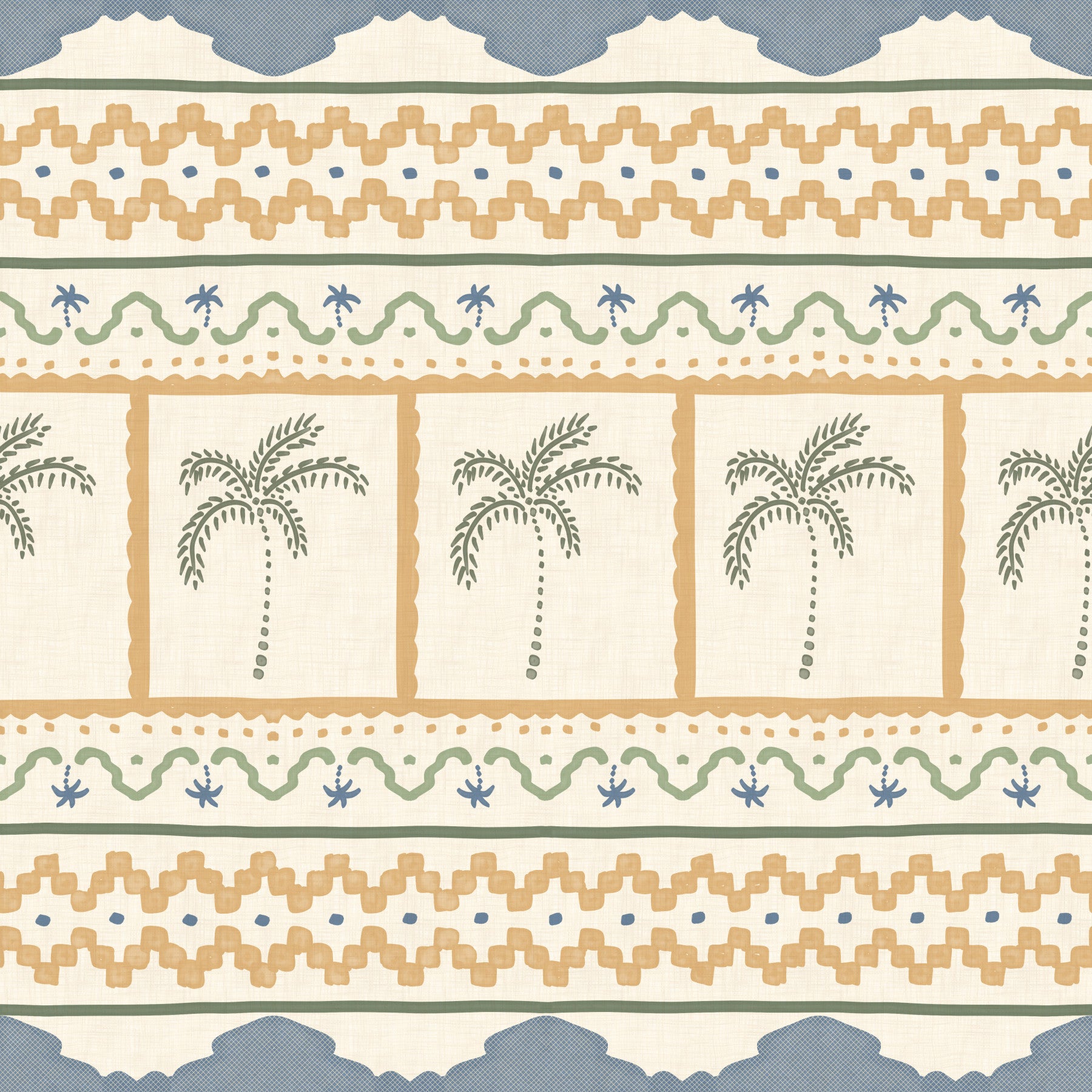 Living room displaying the Marrakesh Ornament Textile wallpaper