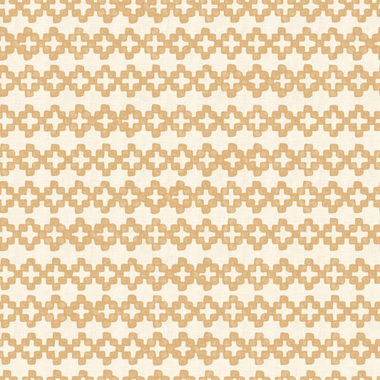 Zellige Cross Ornament Sand Wallpaper⁠