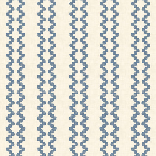 Zellige Striped Ornament Slate Blue Wallpaper⁠