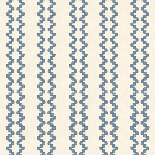 Zellige Striped Ornament Slate Blue Wallpaper⁠