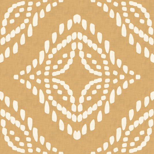 Block Print Ornament Sand Canvas Wallpaper⁠