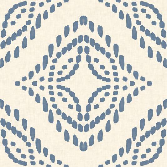 Block Print Ornament Slate Blue Wallpaper⁠