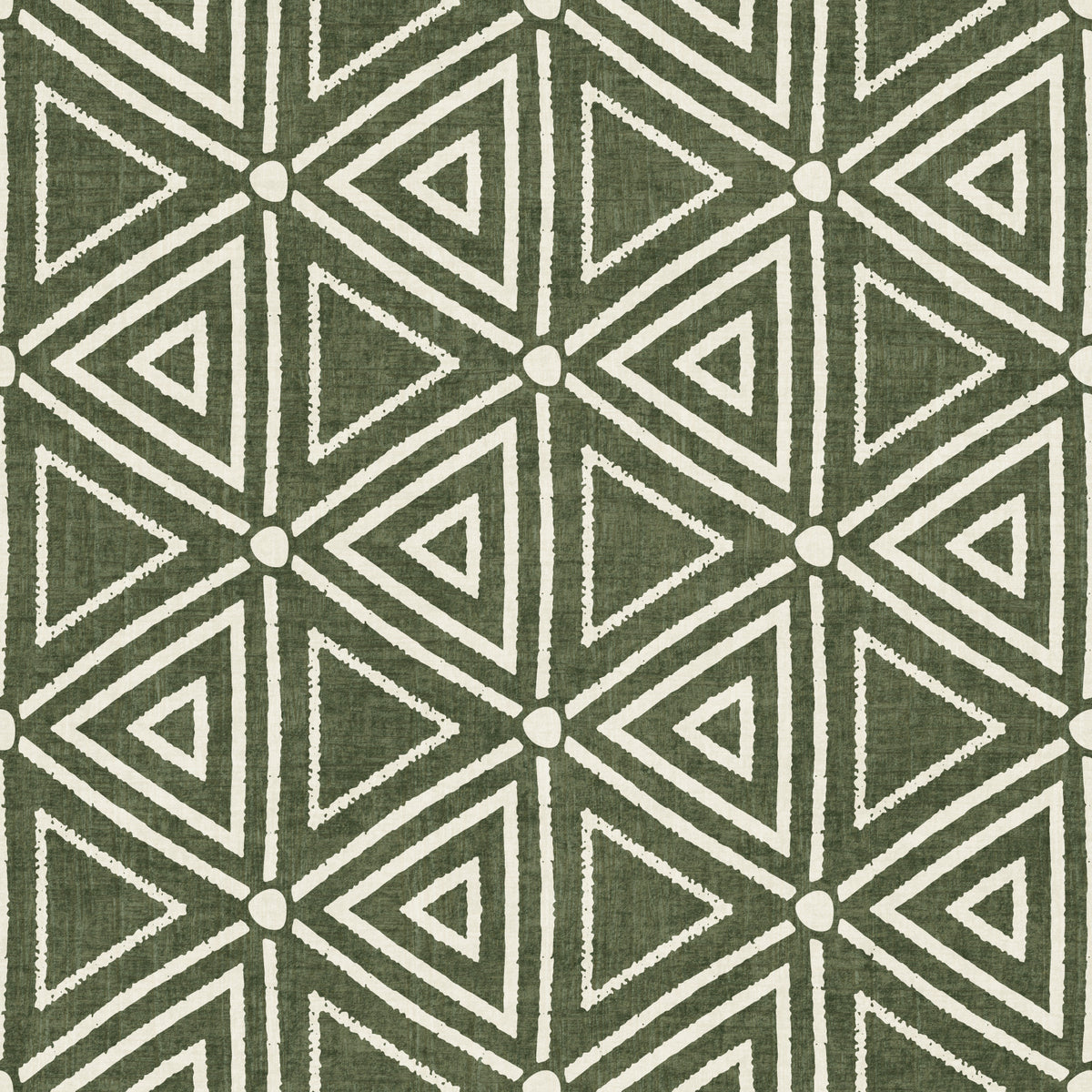Textured Mudcloth Geometric Triangles Boho Moss Green Wallpaper⁠ in your room
