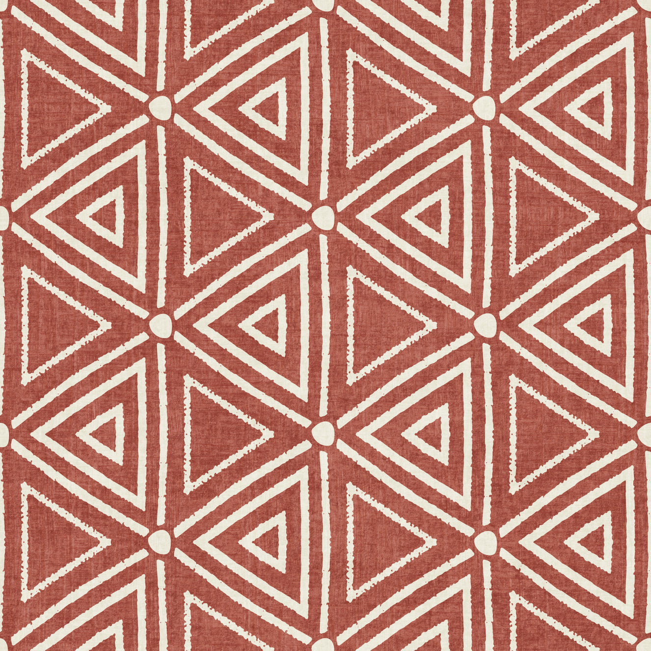 Textured Mudcloth Geometric Triangles Boho Rust Terracotta Wallpaper⁠