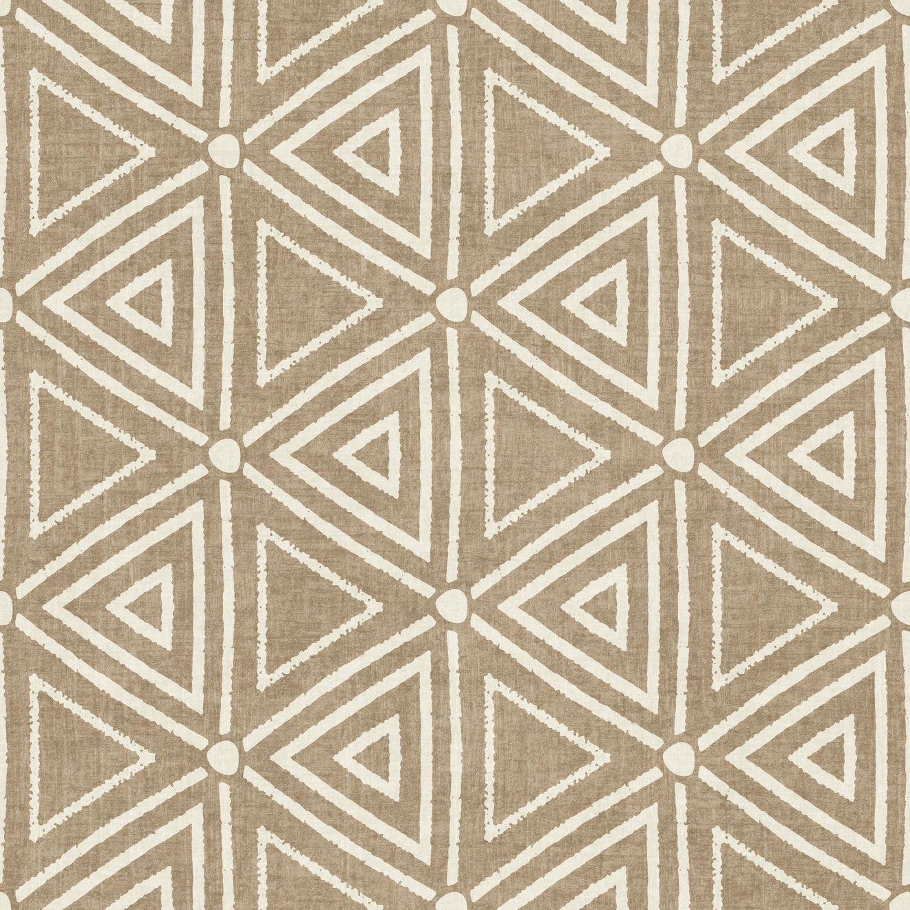 Textured Mudcloth Geometric Triangles Boho Sand Beige Wallpaper⁠