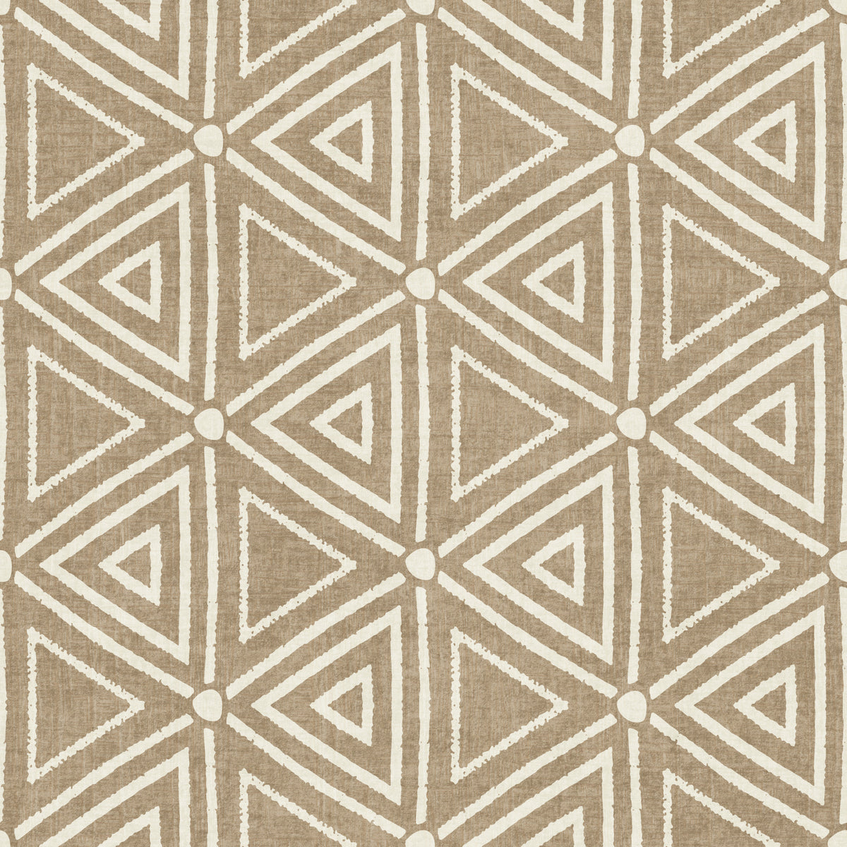 Textured Mudcloth Geometric Triangles Boho Sand Beige Wallpaper⁠ in your room — zoomed