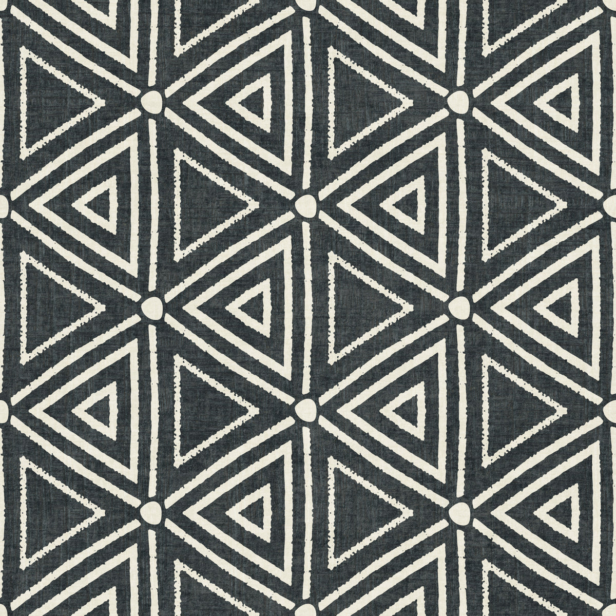 Textured Mudcloth Geometric Triangles Boho Charcoal Black  Wallpaper⁠ in your room