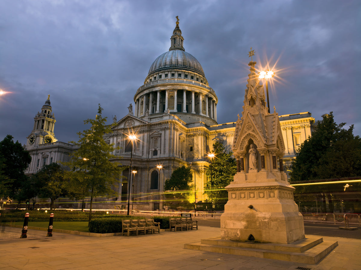 St. Paul's Evening Glow: London's Iconic Dome Wall Mural in your room
