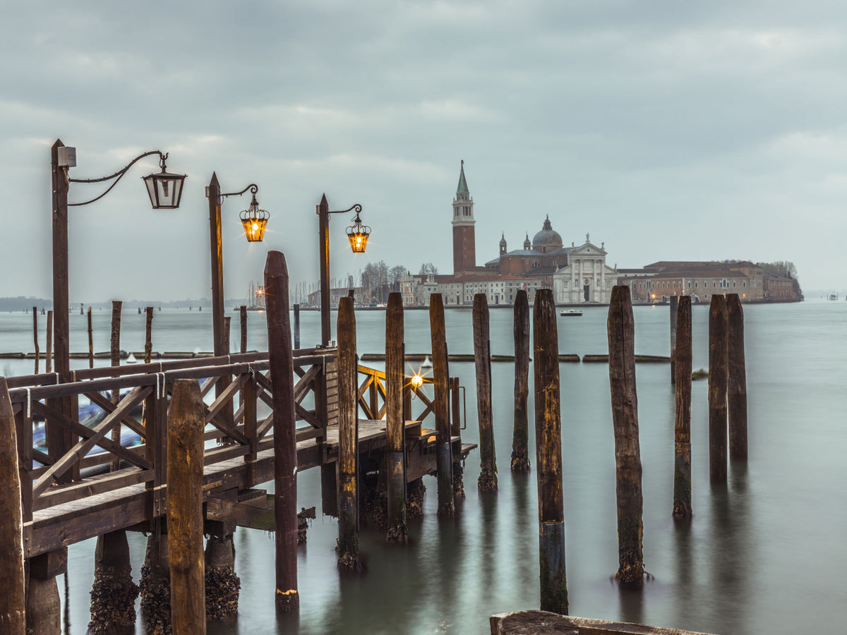Venetian Twilight Pier Wall Mural in your room