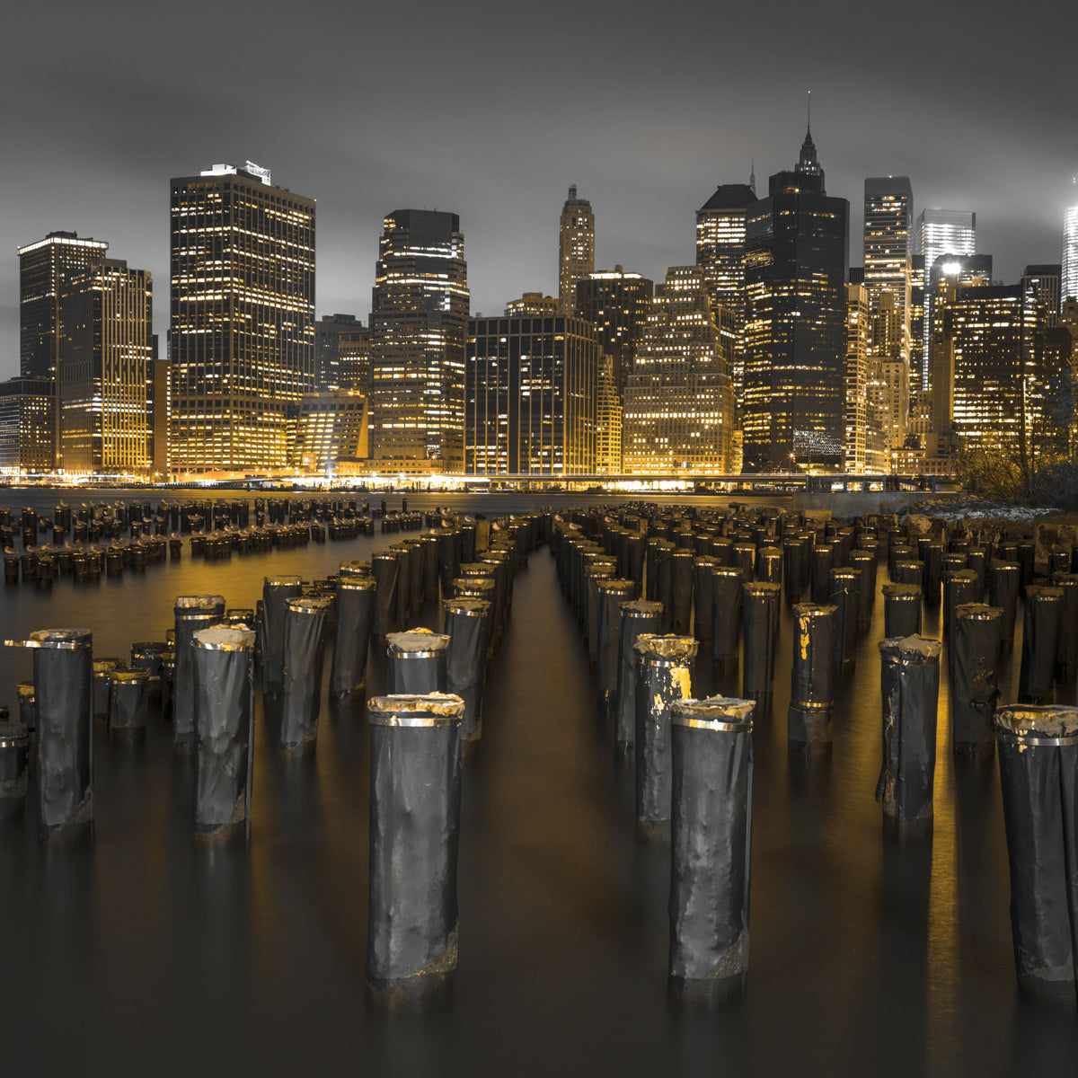Golden Skyline Contrast Wall Mural
