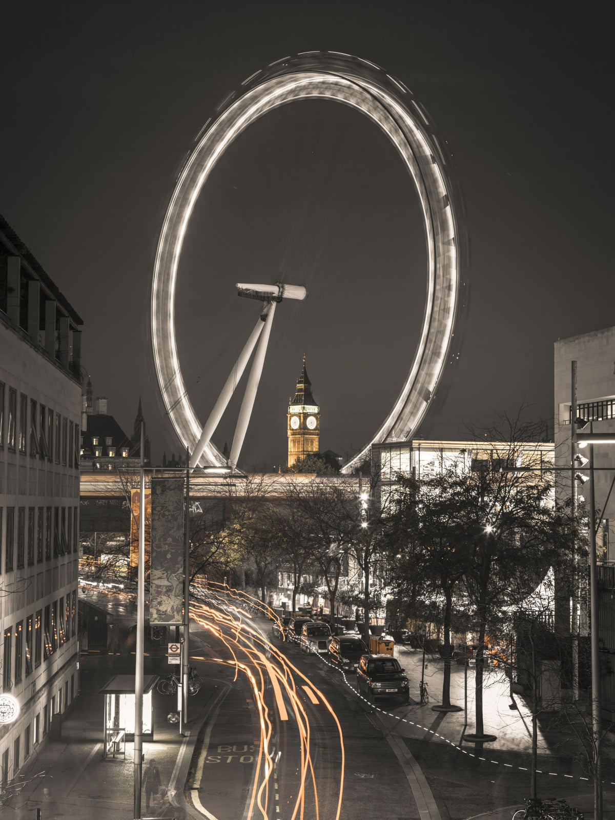 Big Ben & The Thames Wheel Wall Mural