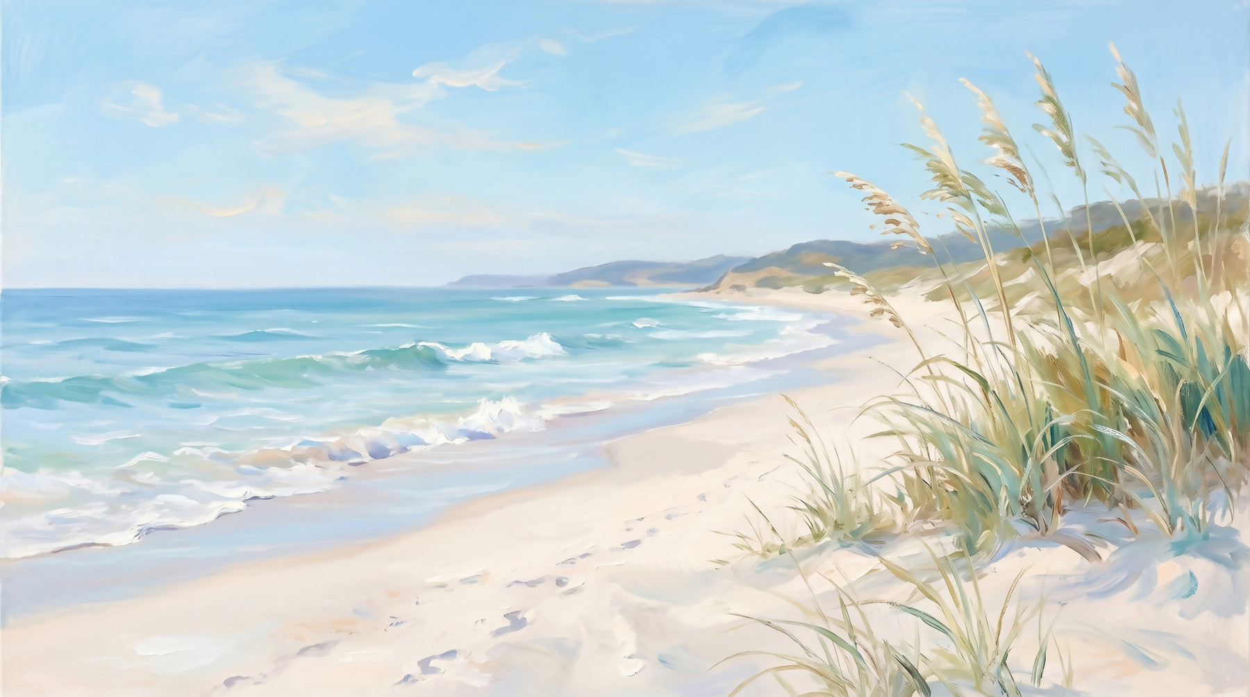 Serene Coastal Canvas Wall Mural