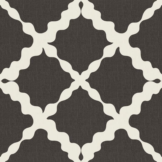 Textured Lattice Trellis Geometric Brown Minimalist Modern Wallpaper⁠