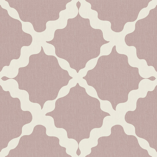 Textured Lattice Trellis Geometric Dusty Rose Minimalist Modern Wallpaper⁠