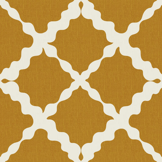 Textured Lattice Trellis Geometric Mustard Minimalist Modern  Wallpaper⁠