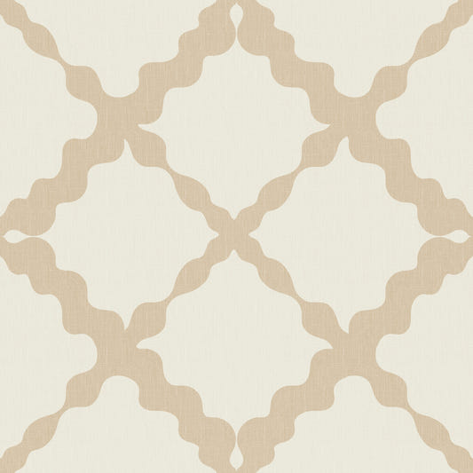 Textured Lattice Trellis Geometric Cream Beige Minimalist Modern Wallpaper⁠