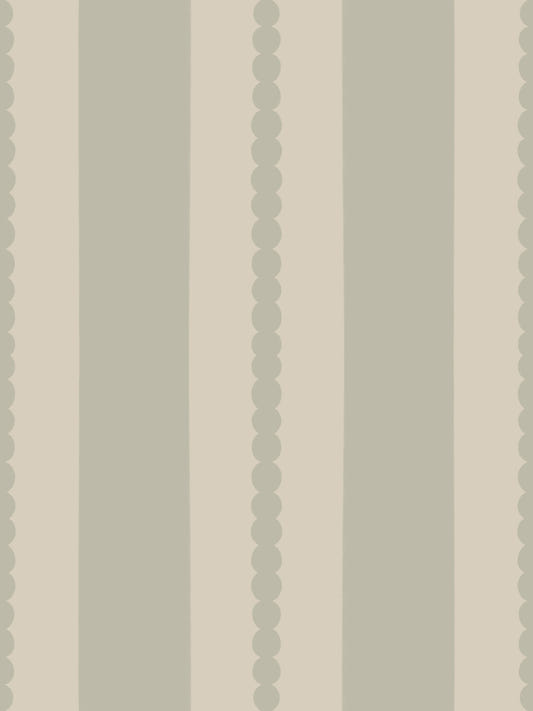 Muted Scallop & Dot Stripes Wallpaper⁠