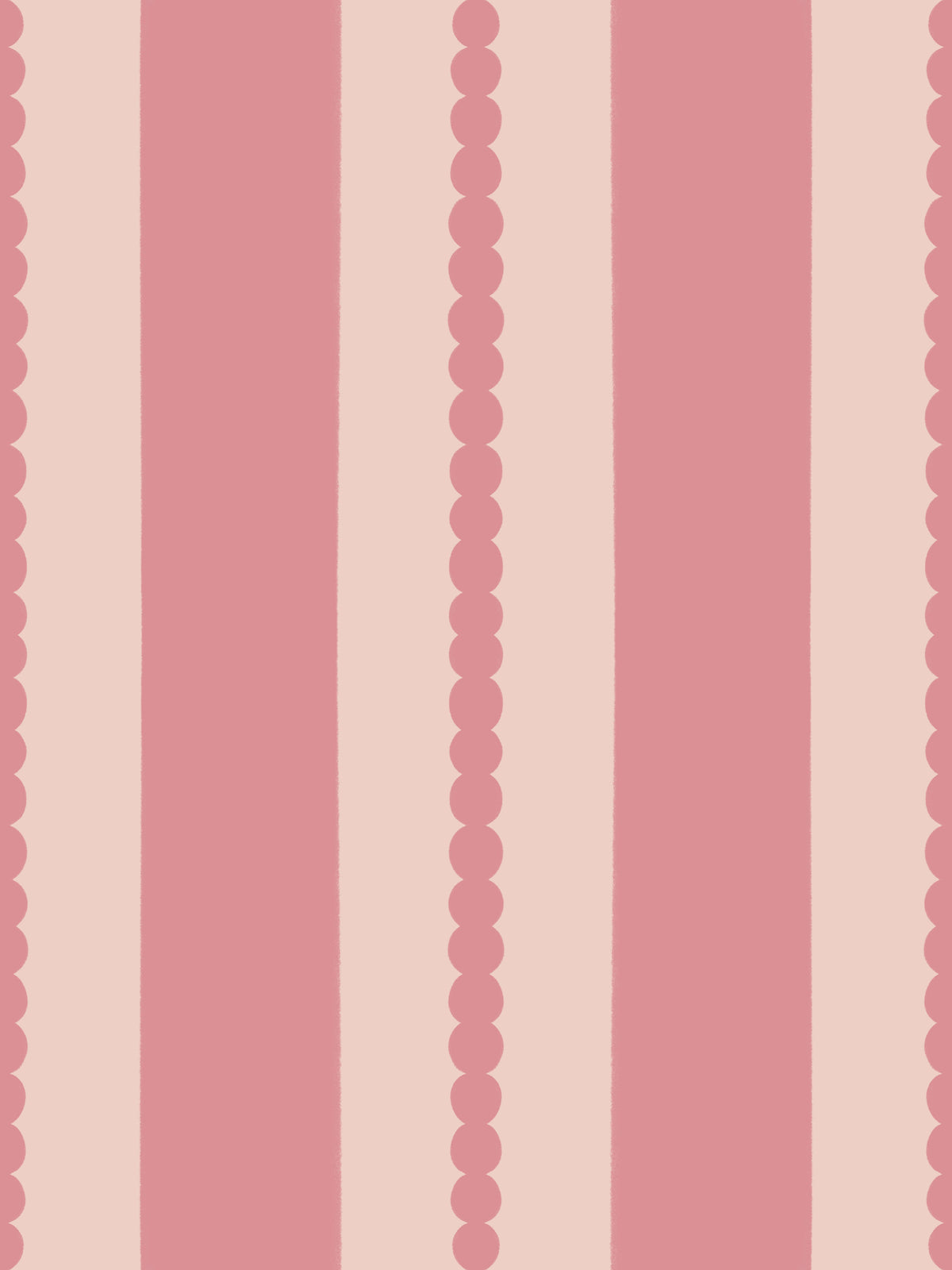Blush Scallop Stripes Wallpaper⁠ in your room — zoomed