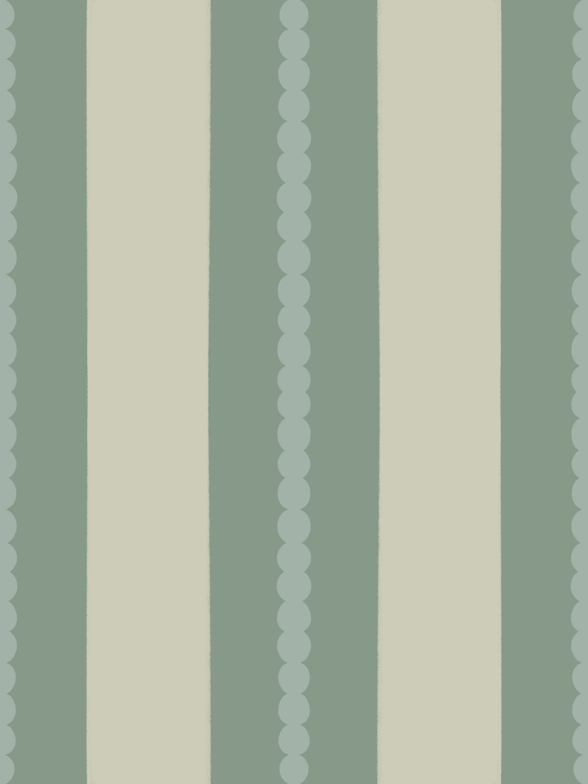 Soft Sage & Beige Stripes Wallpaper⁠ in your room — zoomed