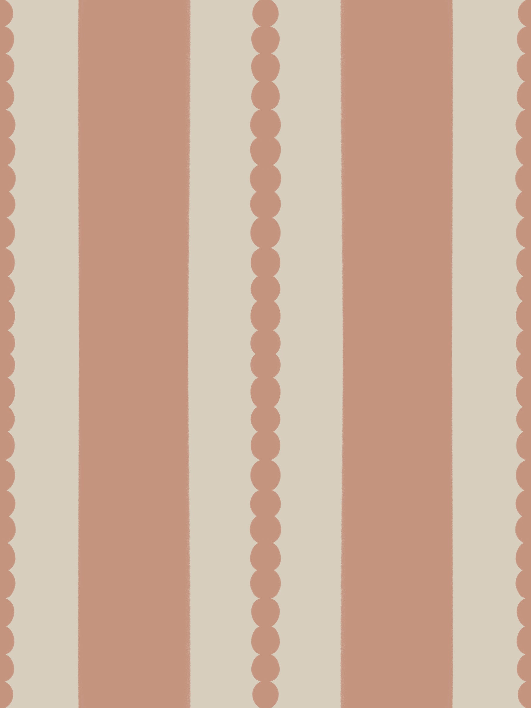 Warm Sands & Terracotta Stripes Wallpaper installed cleanly across a dining room