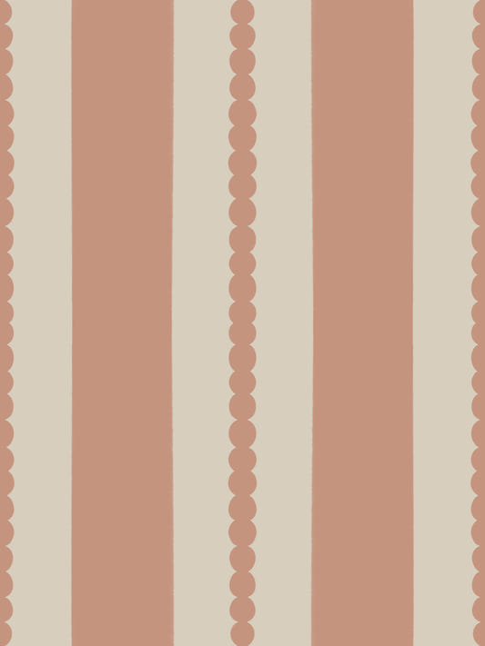 Warm Sands & Terracotta Stripes Wallpaper⁠