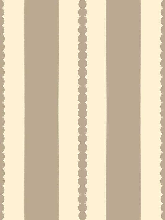 Subtle Scallop & Dot Stripes Wallpaper⁠