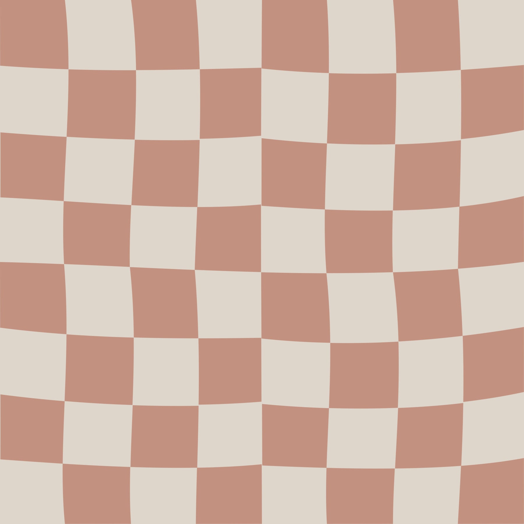Peach Cream Checker Waves wallpaper in a dining room.
