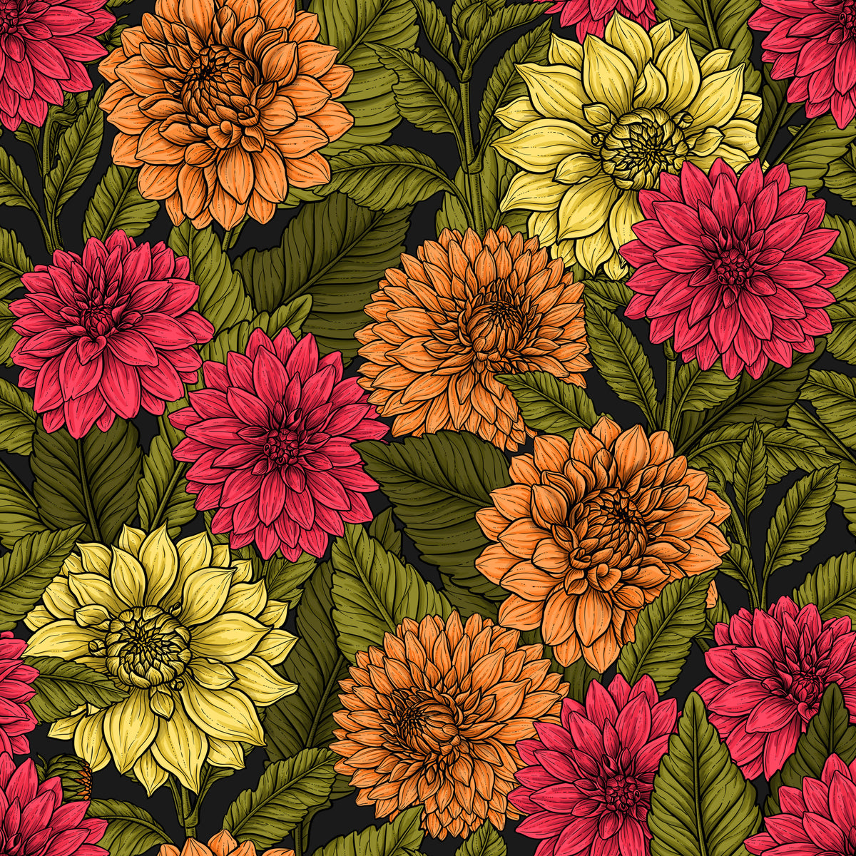 Dahlia garden Wallpaper⁠ in your room