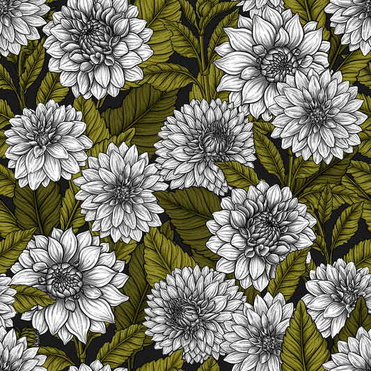 White Dahlia garden Wallpaper⁠