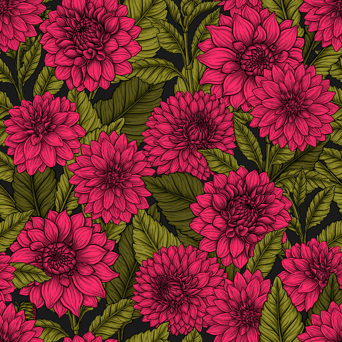 Dahlia garden 2 Wallpaper⁠ in your room — zoomed