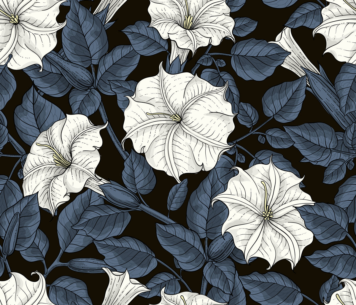 Moonflowers Wallpaper⁠ in your room — zoomed
