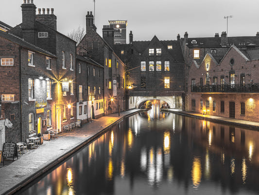 Urban Canal Twilight Wall Mural