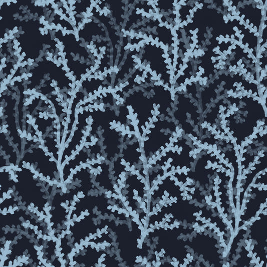 Painted Coraline Dreaming Blue Dark Wallpaper⁠