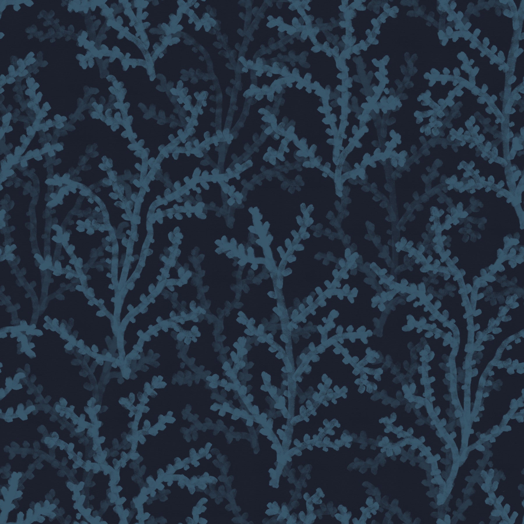 Dark botanical layers cover a Dining room utilizing Coraline wallpaper accents.