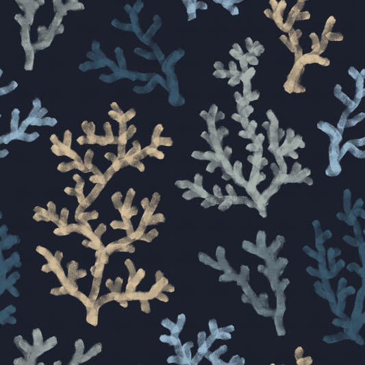 Painted Corals Dark Wallpaper⁠
