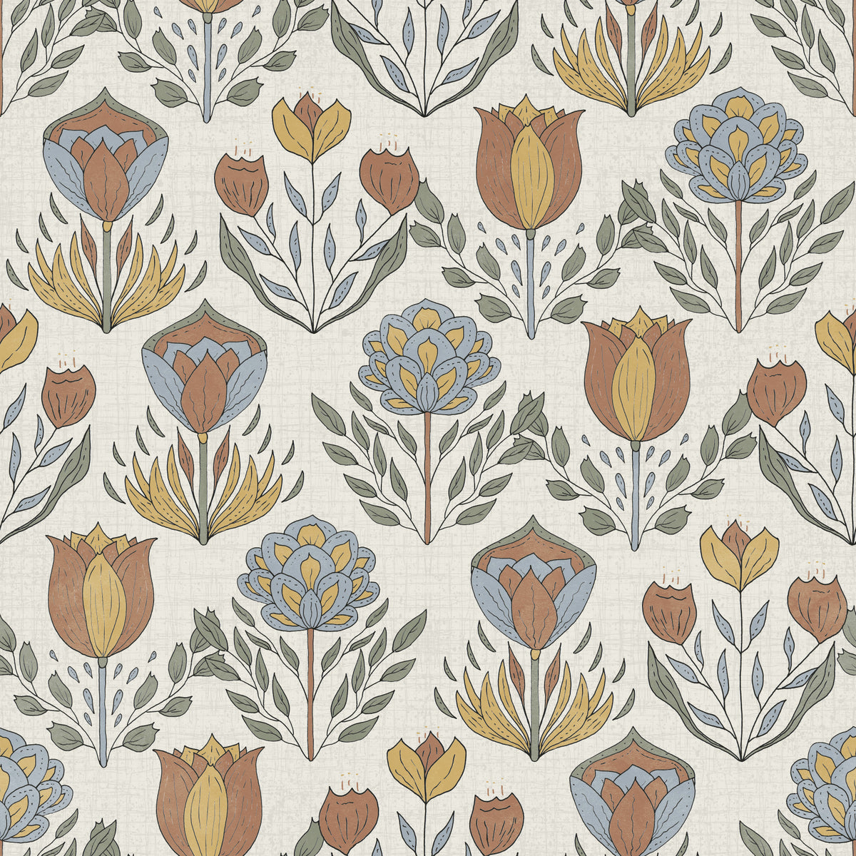 Nordic Folk Bloom Wallpaper⁠ in your room