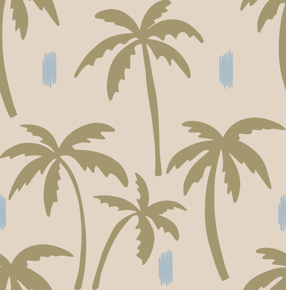 Olive Green Palm Tree Wallpaper Boho Coastal Wallpaper⁠ in your room — zoomed
